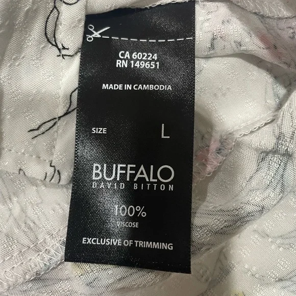 Buffalo David Bitton Floral Blouse - White and Pink - Picture 4 of 7